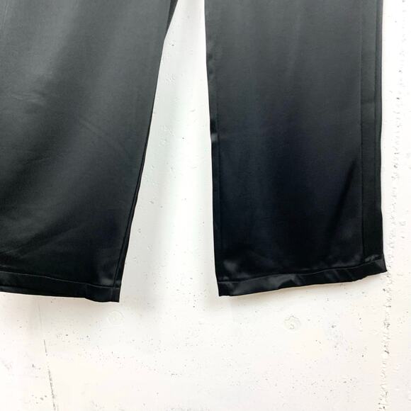 Tory Sport Lightweight Satin Track Pants Straight Leg Elastic Waist Black Small - Picture 9 of 13